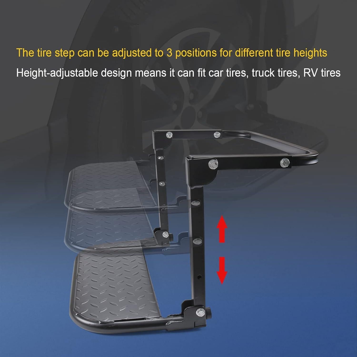 Escalón Plegable DICMIC para Neumáticos de Camión y SUV, 300 kg