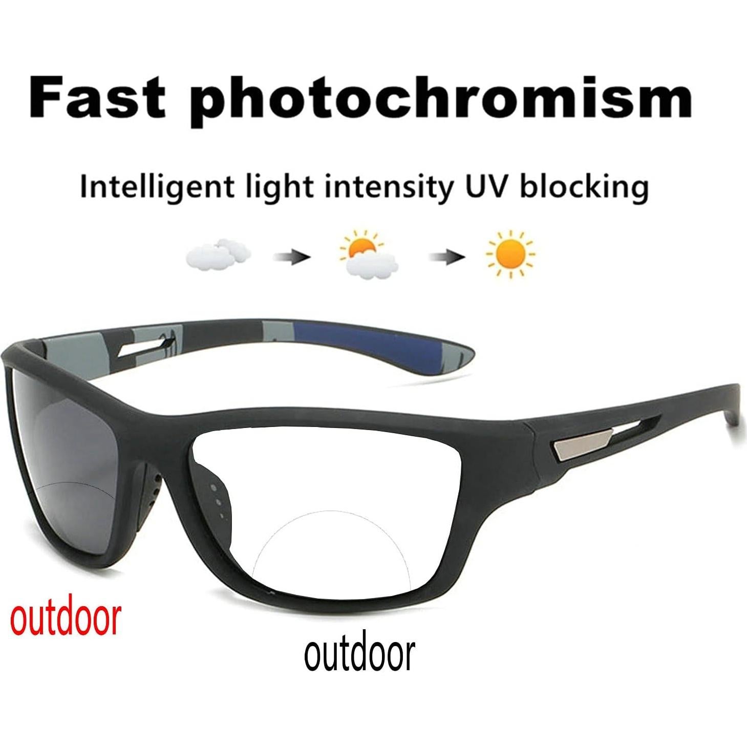 Gafas de lectura bifocal foto-cromáticas Unisex 400 aumentos