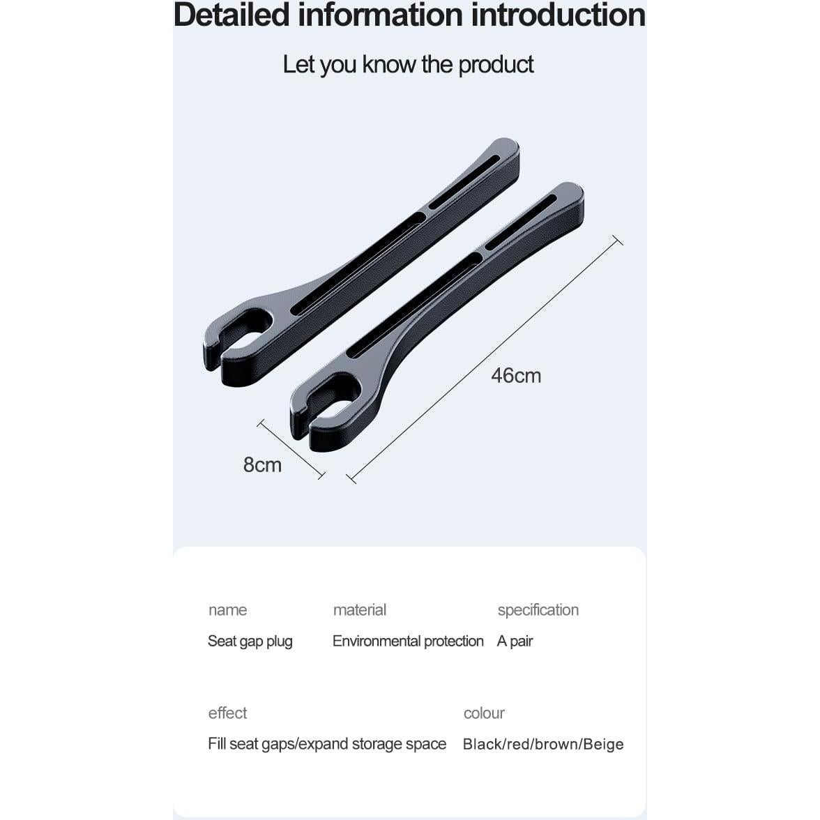 Juego de Relleno Espacio Asiento Coche Genérico Negro 2 Piezas