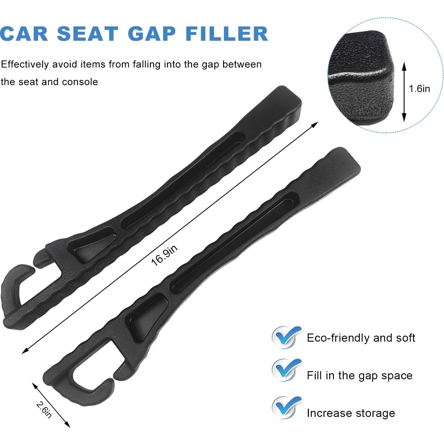 Relleno de Espacio entre Asiento de Coche NYTKL 2 PCS Negro