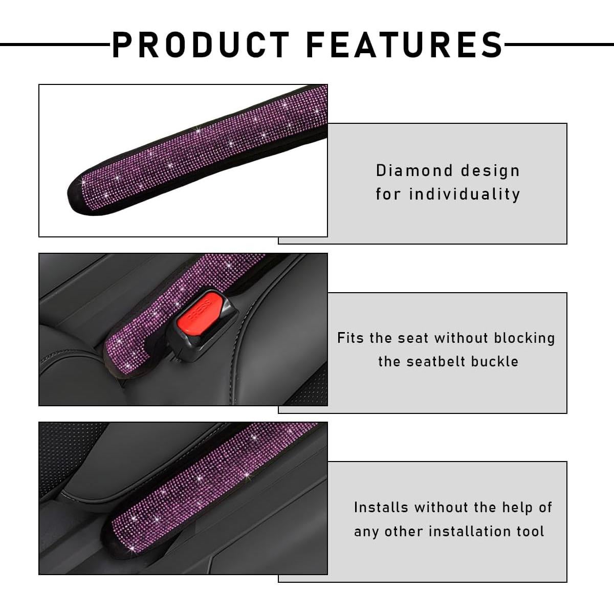 Relleno de Espacio entre Asientos de Coche ZNDAW Rosa 42.9x6.1cm