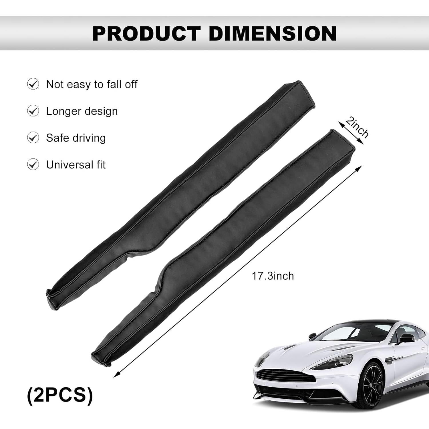 Relleno de Espacio entre Asientos de Cuero FSTURIOS 2 PCS Negro