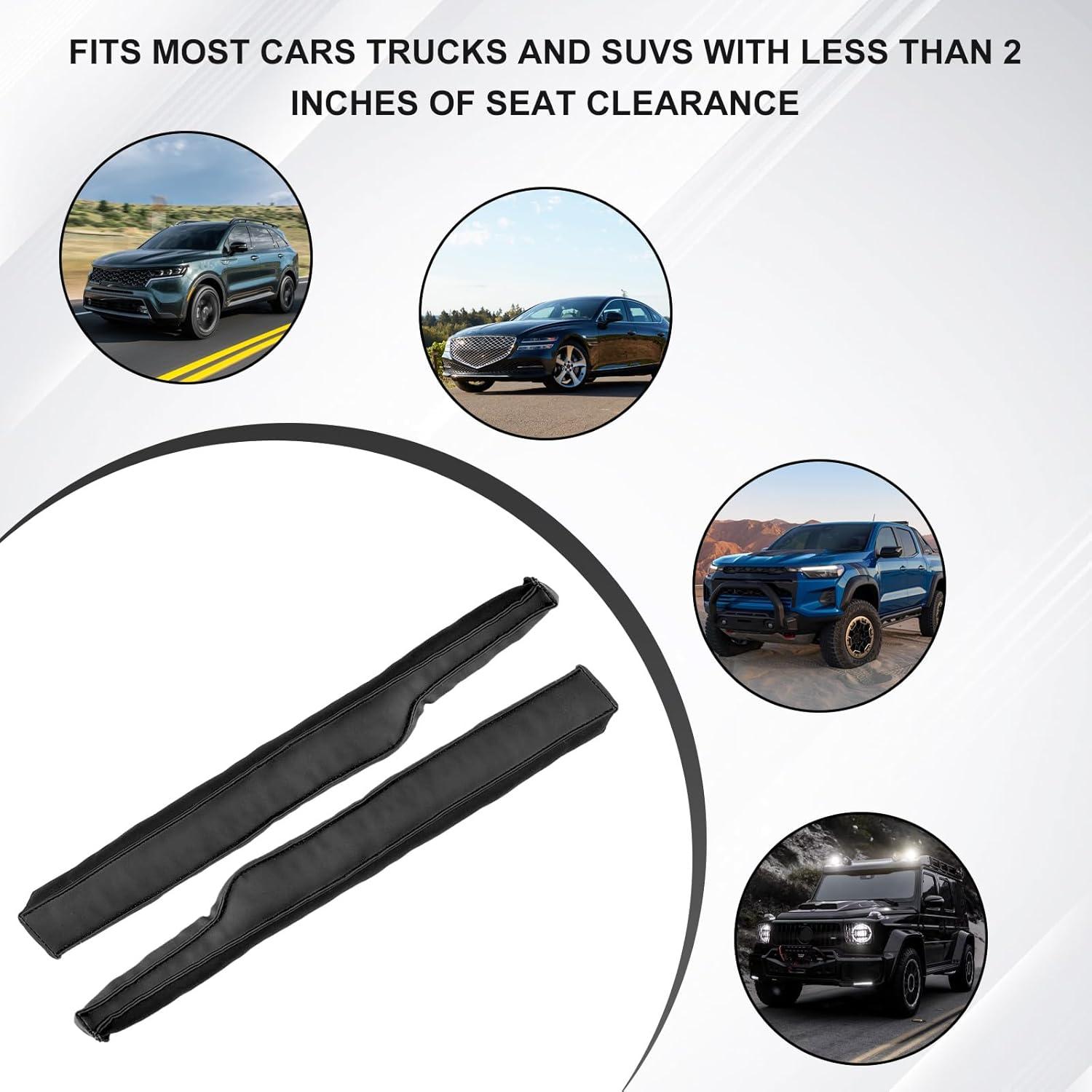 Relleno de Espacio entre Asientos de Cuero FSTURIOS 2 PCS Negro