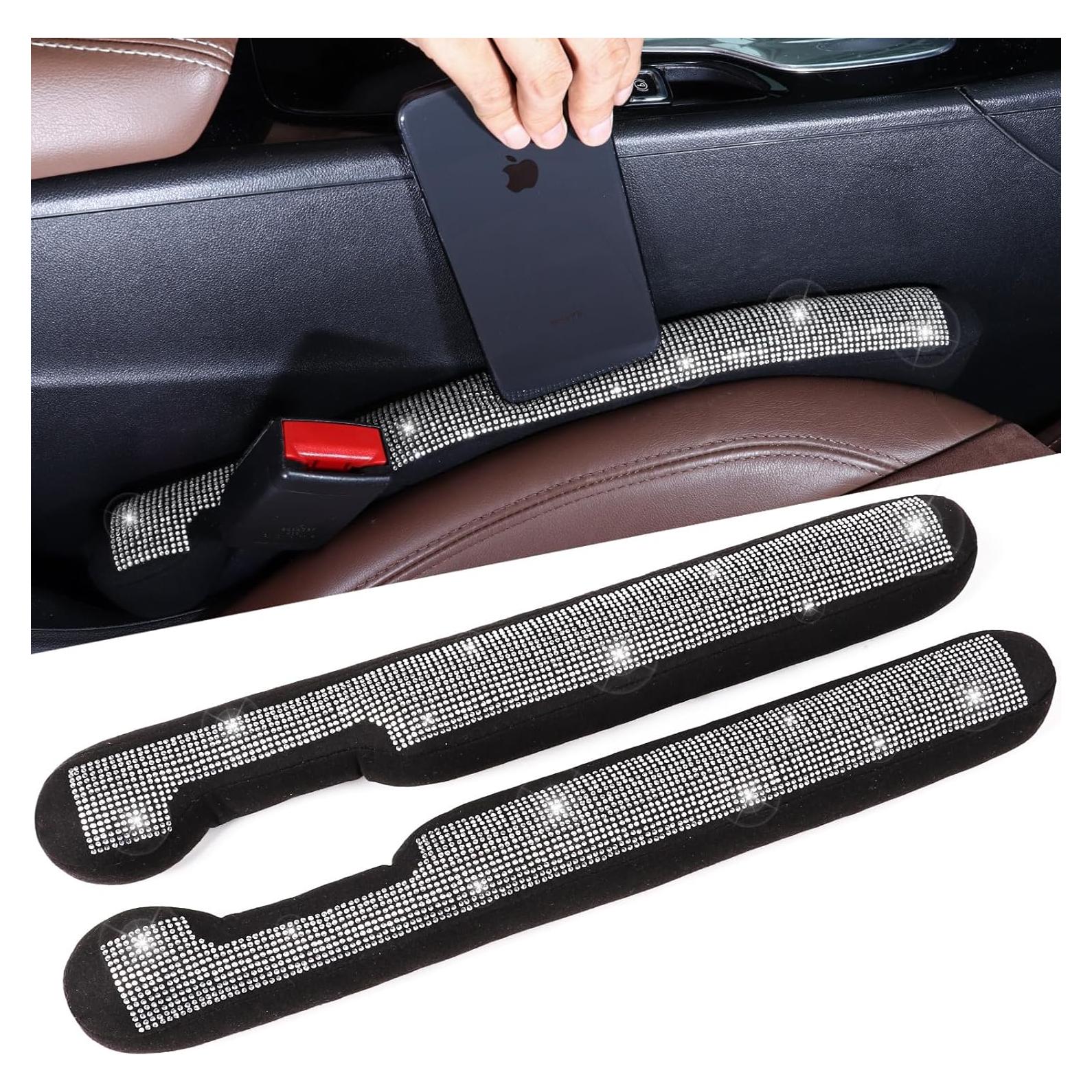 Relleno Espacio Asientos Coche Briwill 2 Pack Rhinestones Plata