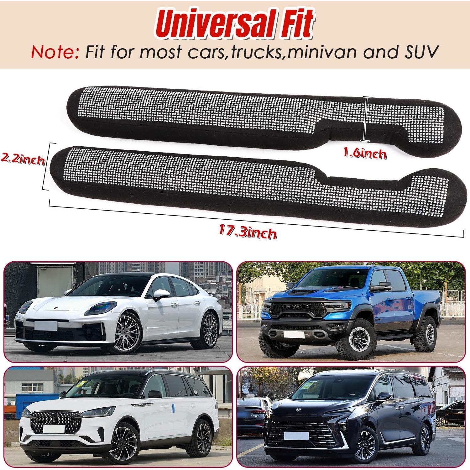 Relleno Espacio Asientos Coche Briwill 2 Pack Rhinestones Plata