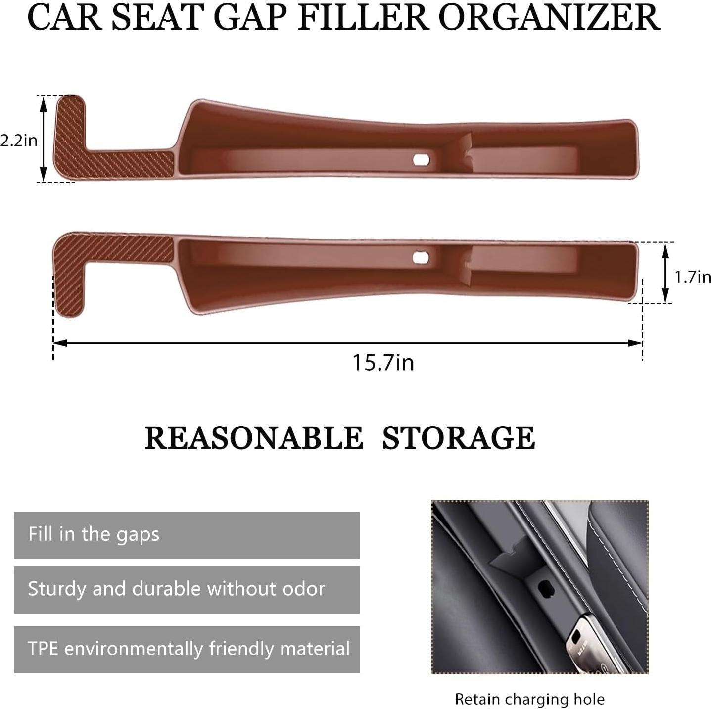 Organizador de Relleno Espacio Asientos Coche MUQIDA 2PCS USB