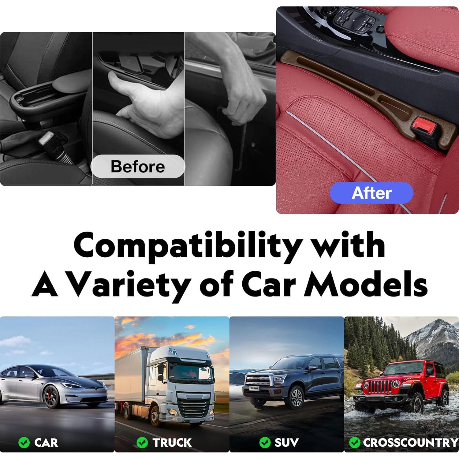 Relleno Espacio entre Asientos Eptchn - Marrón, Accesorios Auto