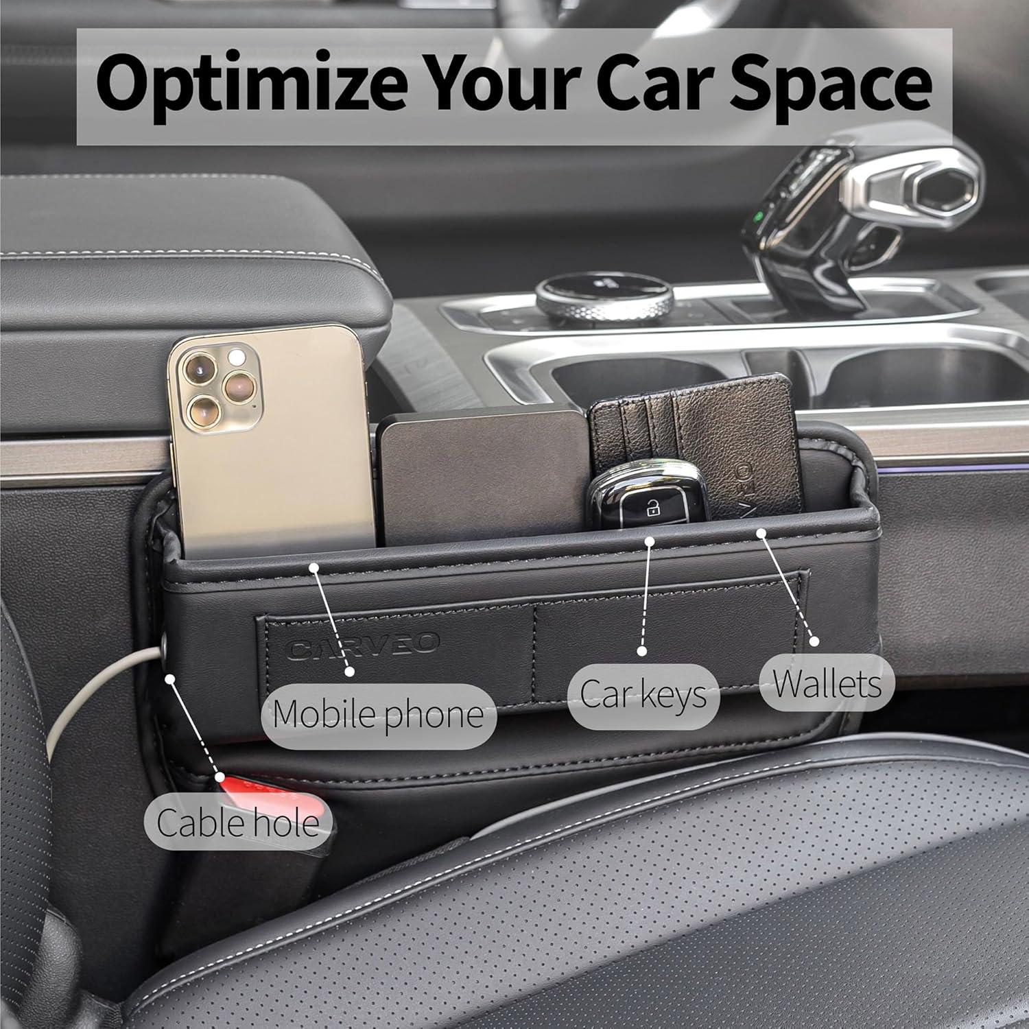 Organizador de Asiento de Coche CARVEO Negro PU Compacto