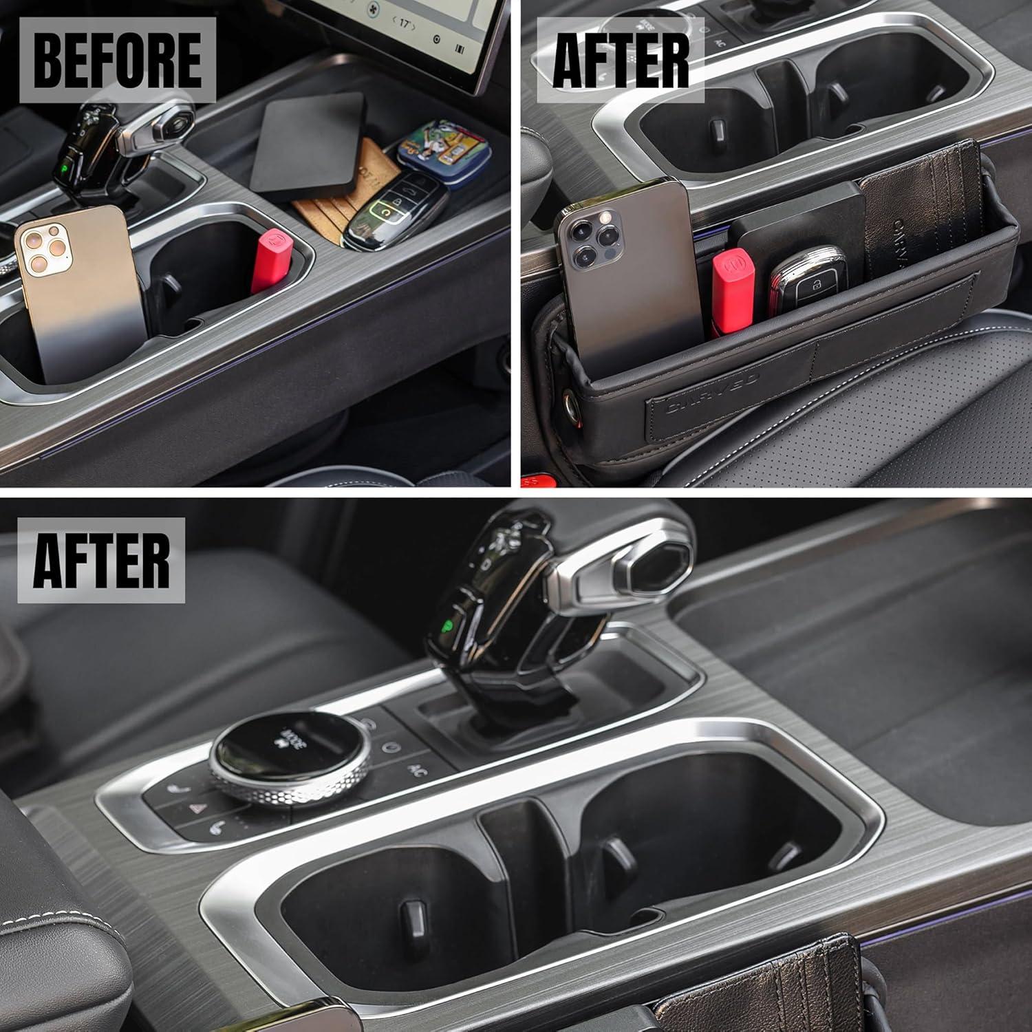 Organizador de Asiento de Coche CARVEO Negro PU Compacto