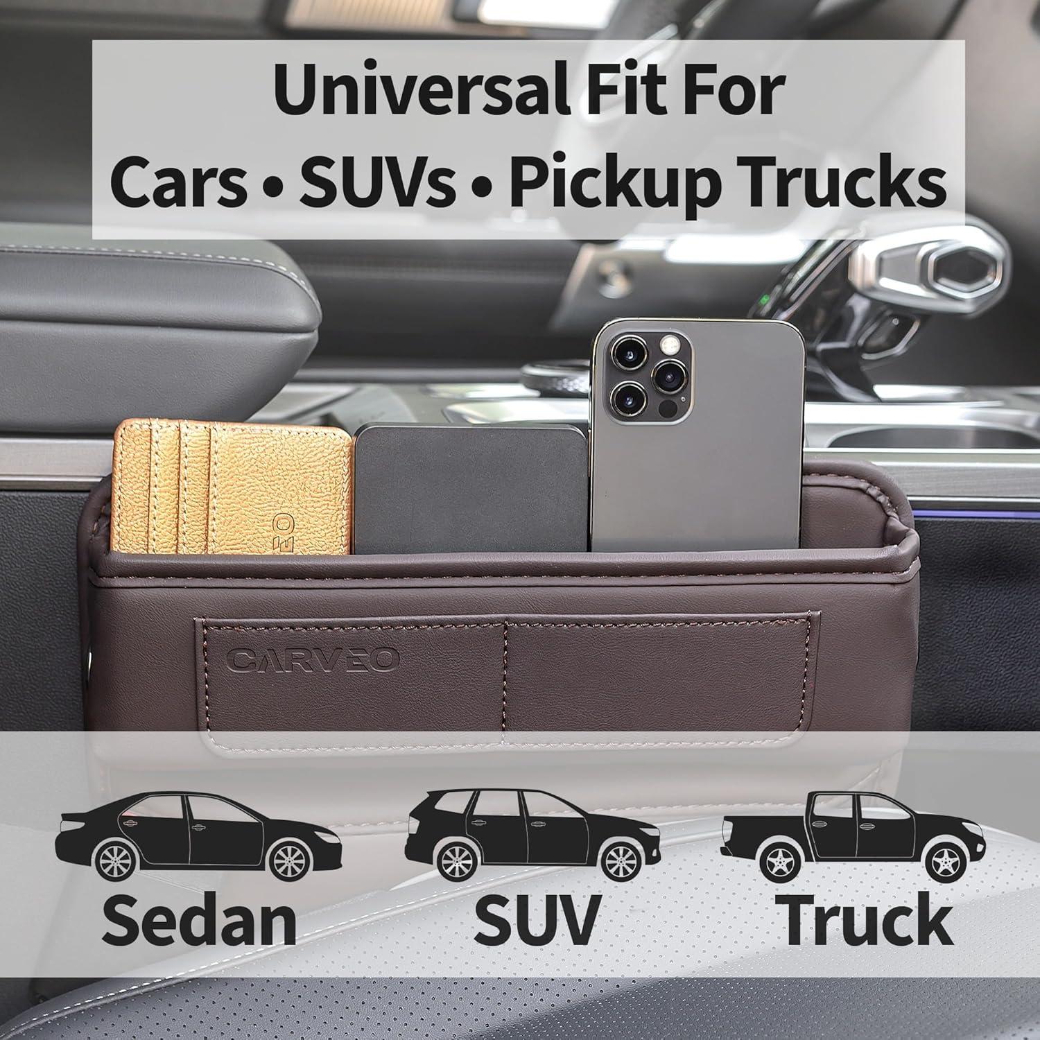 Organizador de Asiento de Coche CARVEO Marrón PU Compacto