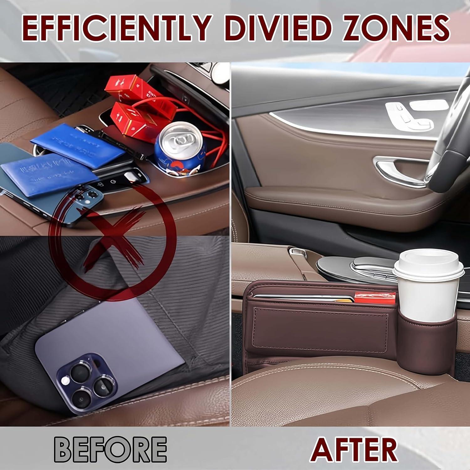 Organizador de Relleno de Espacio para Asiento de Coche TSTESE Marrón