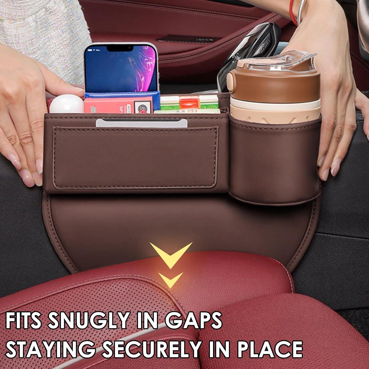 Organizador de Relleno de Espacio para Asiento de Coche TSTESE Marrón