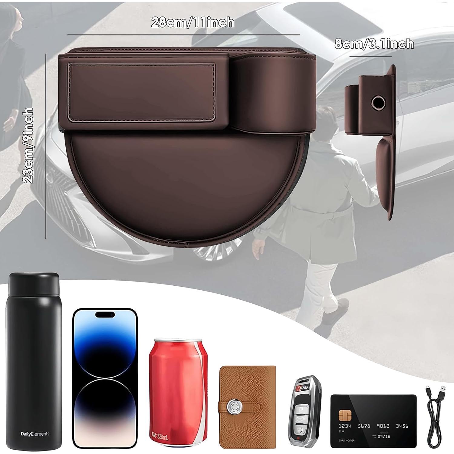 Organizador de Relleno de Espacio para Asiento de Coche TSTESE Marrón