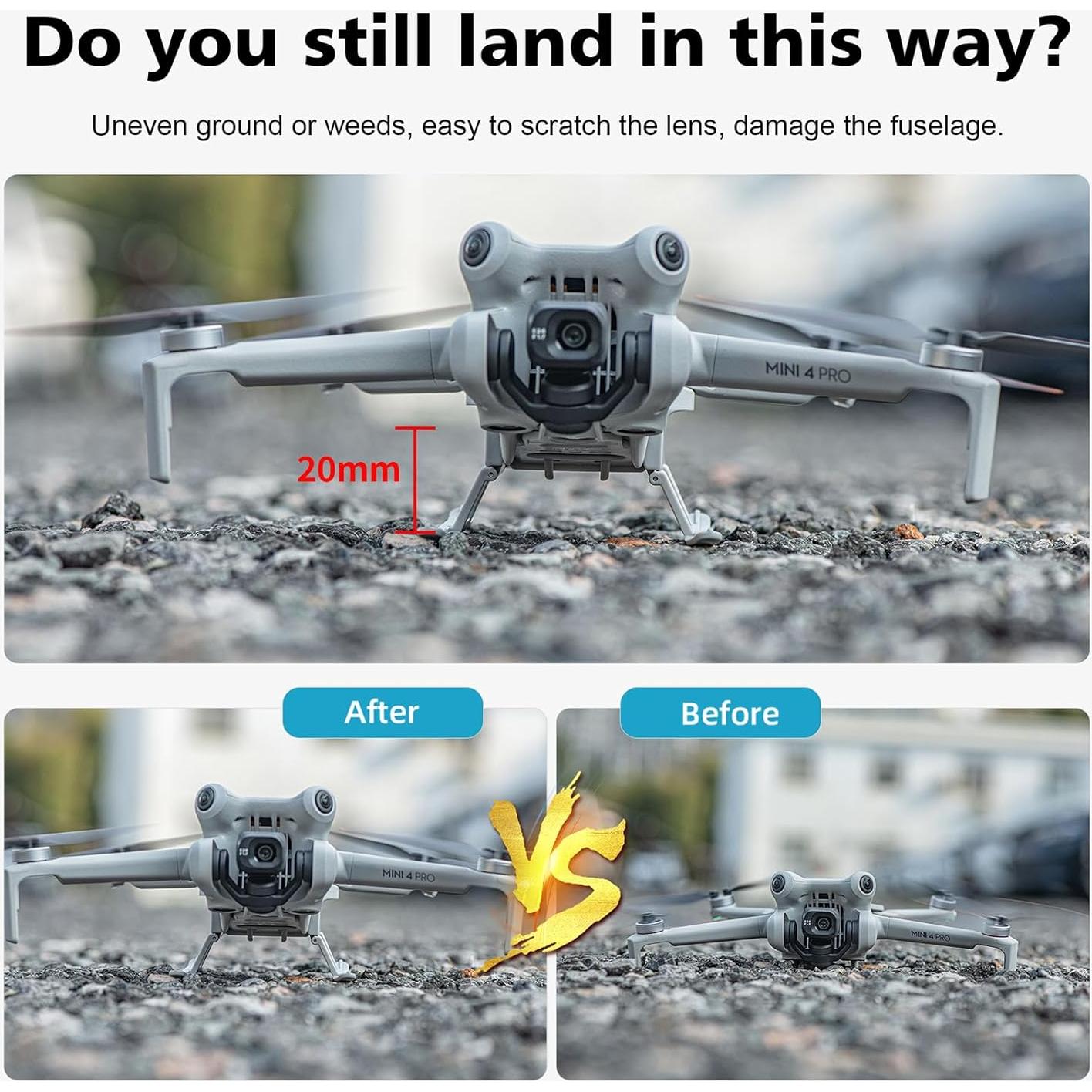 Patas de Aterrizaje Plegables Tosiicop para DJI Mini 4 Pro