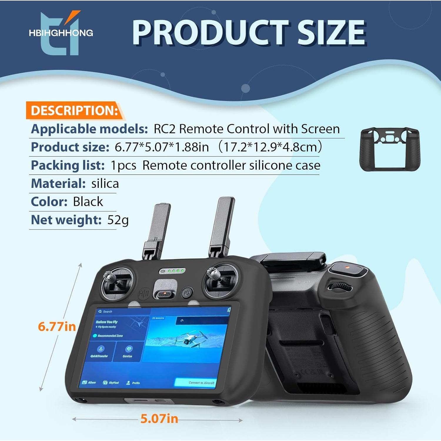 Funda Protectora de Silicona para Controlador DJI RC 2 y Mini 4 Pro