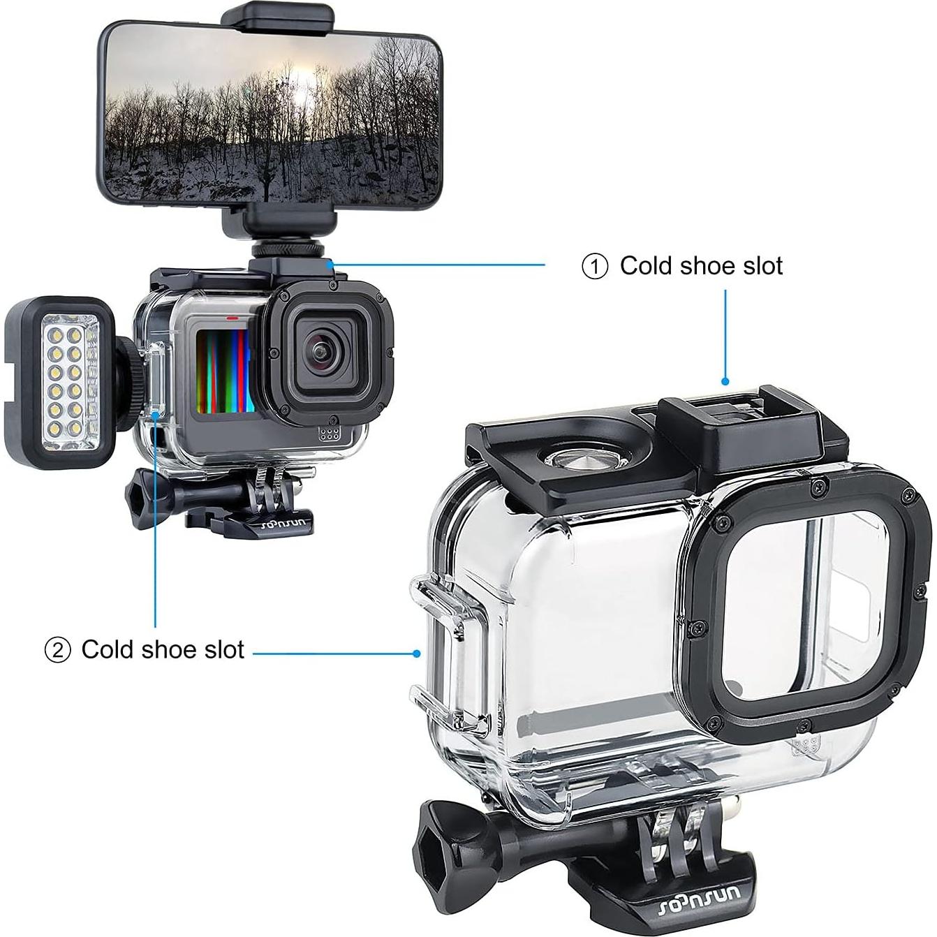 Funda Esqueleto SOONSUN para GoPro Hero 9-13 Negra con Puerta Lateral