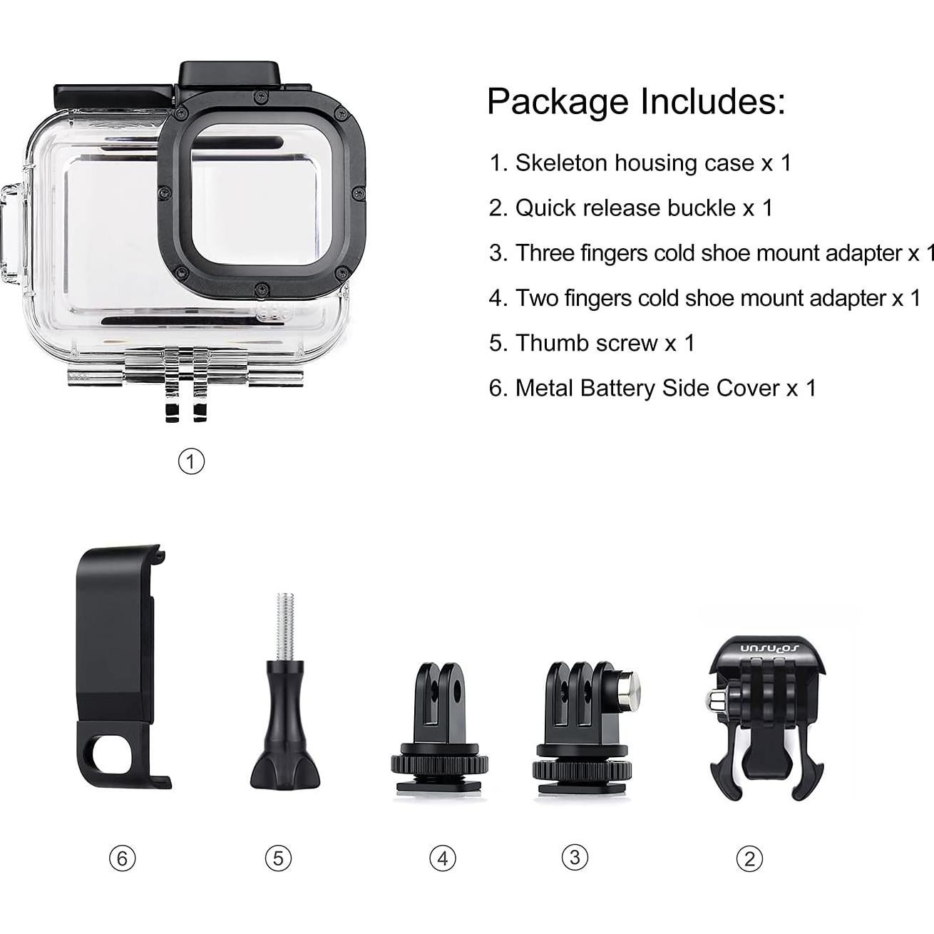 Funda Esqueleto SOONSUN para GoPro Hero 9-13 Negra con Puerta Lateral