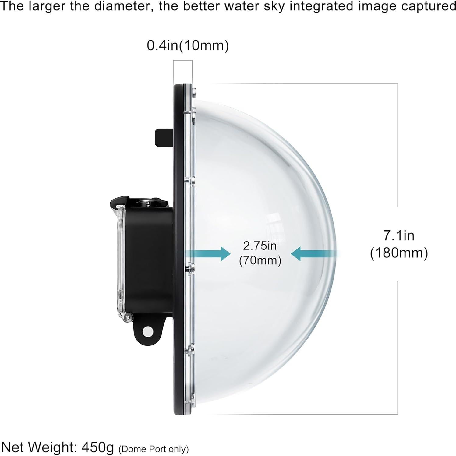 Puerto de cúpula impermeable YALLSAME para GoPro Hero 9-13