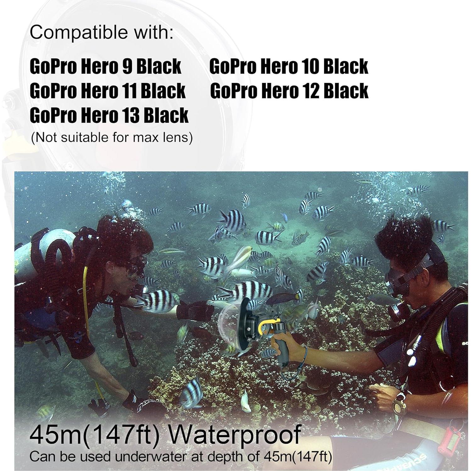 Puerto de cúpula impermeable YALLSAME para GoPro Hero 9-13