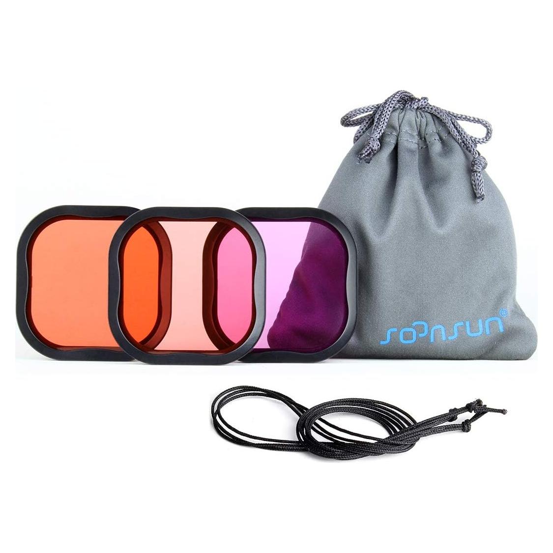 Filtro de Buceo SOONSUN 3-Pack para GoPro Hero 8-13 Black