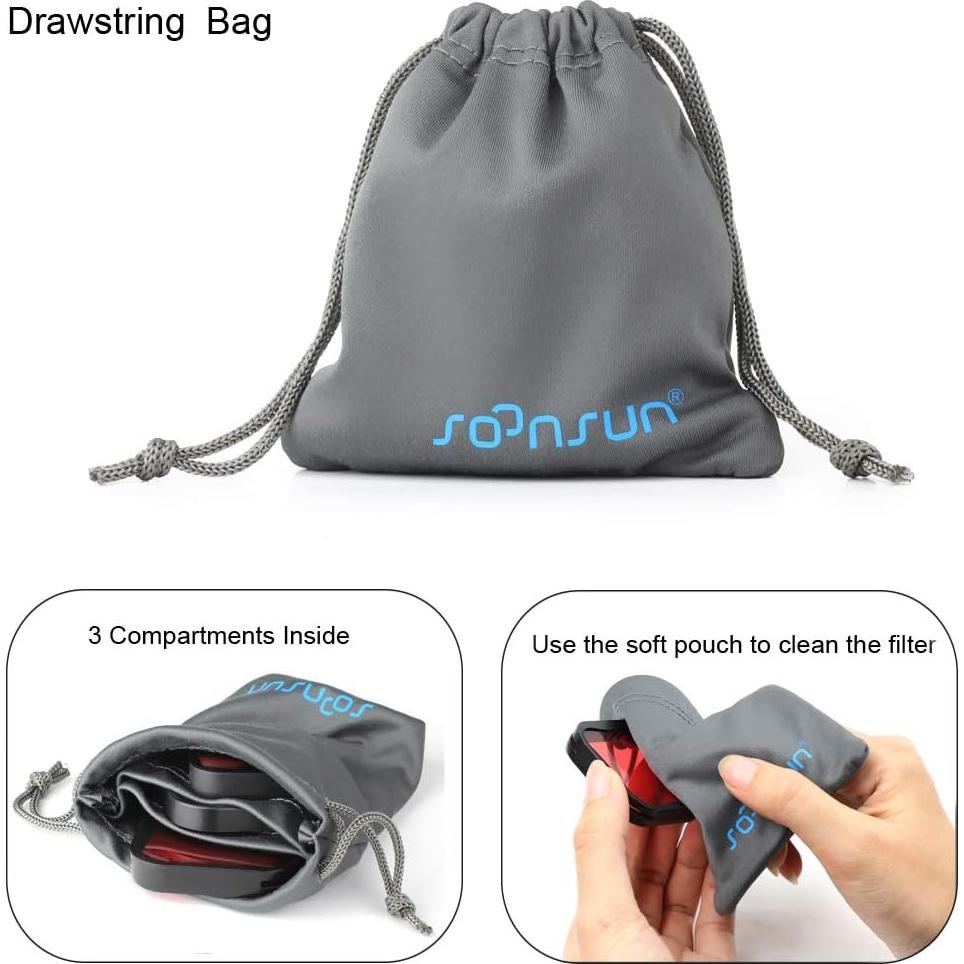 Filtro de Buceo SOONSUN 3-Pack para GoPro Hero 8-13 Black