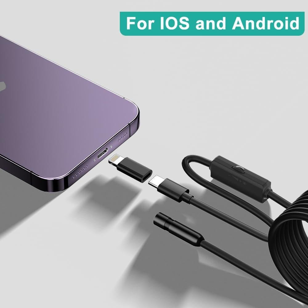 Endoscopio ILIHOME HD 1080P 5m con Luz LED Ajustable