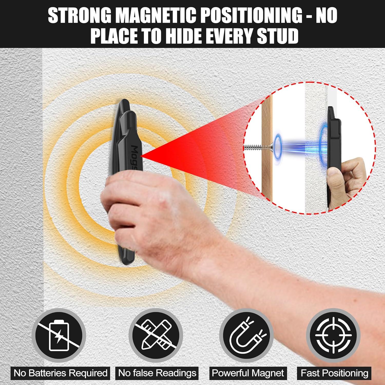 Localizador de Estudio Magnético Mogseek 2 Pcs Sin Baterías