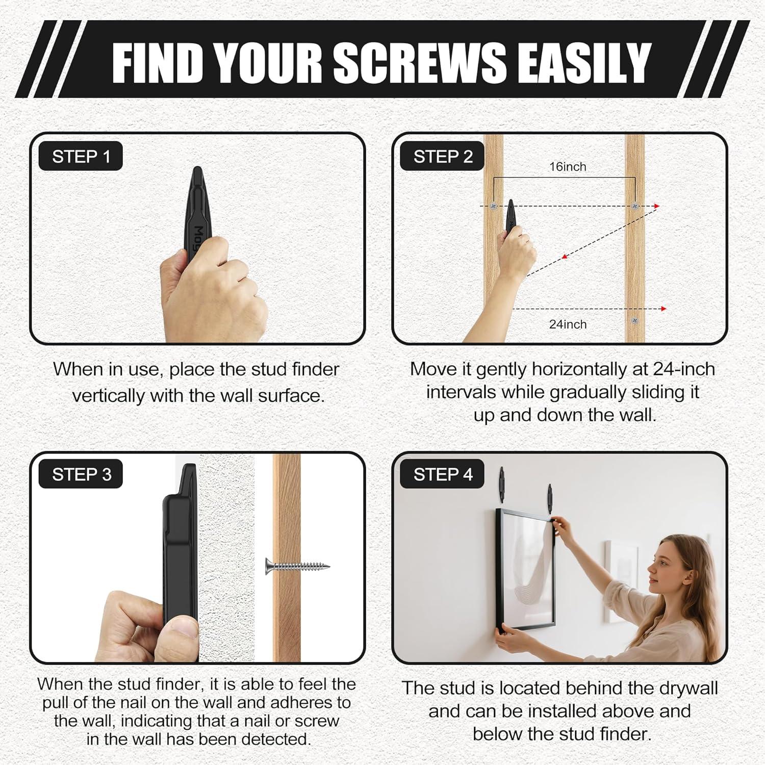 Localizador de Estudio Magnético Mogseek 2 Pcs Sin Baterías