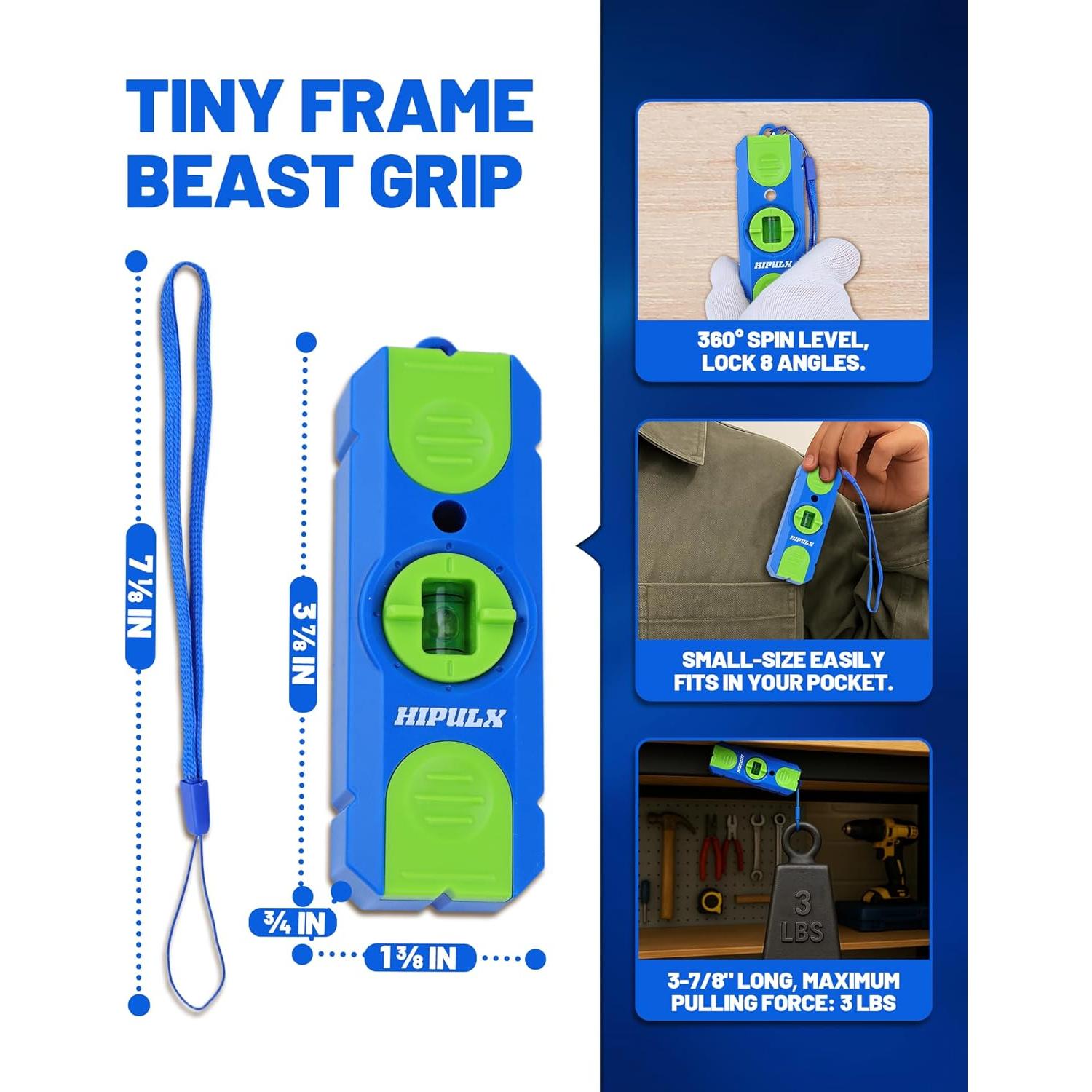 Buscador de Estudio Magnético HIPULX con Nivel 360° - Sin Batería