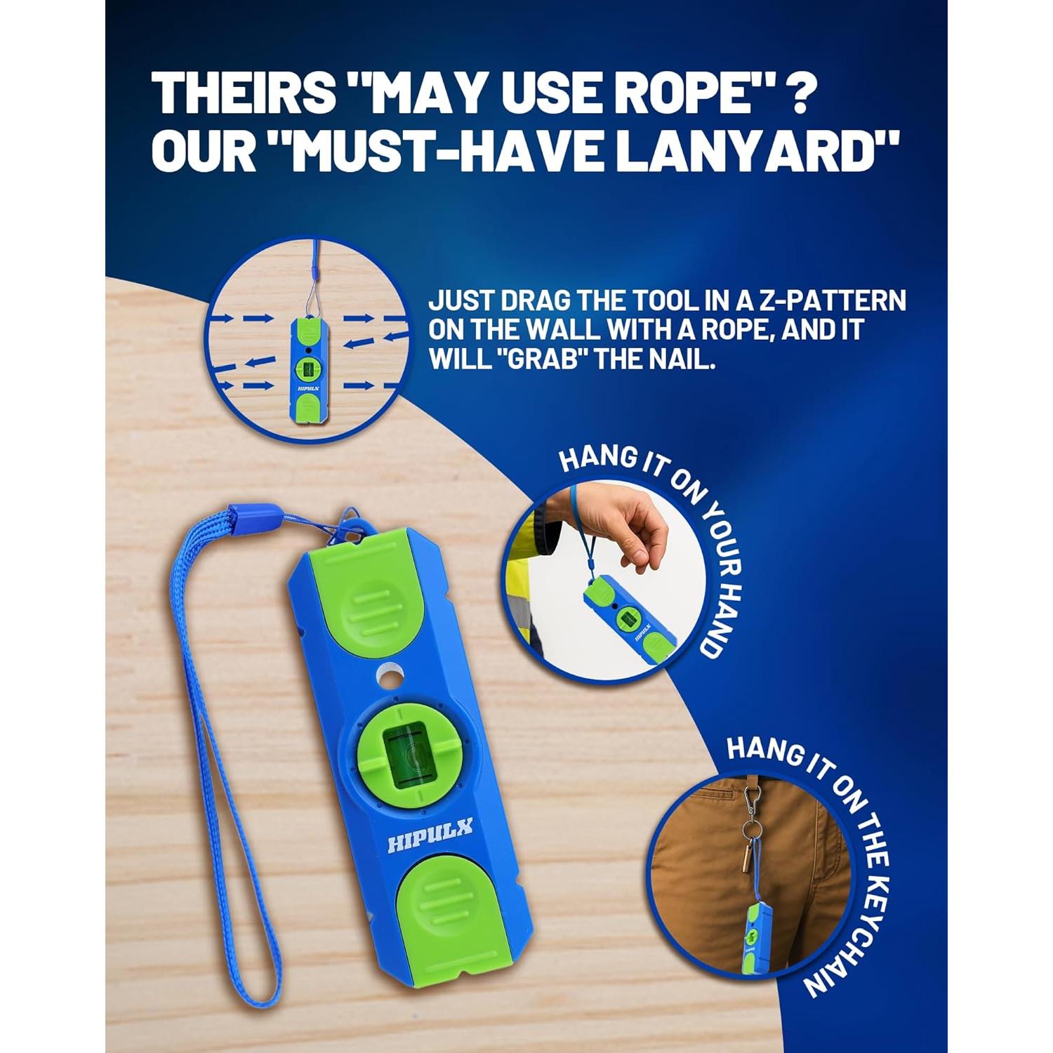 Buscador de Estudio Magnético HIPULX con Nivel 360° - Sin Batería