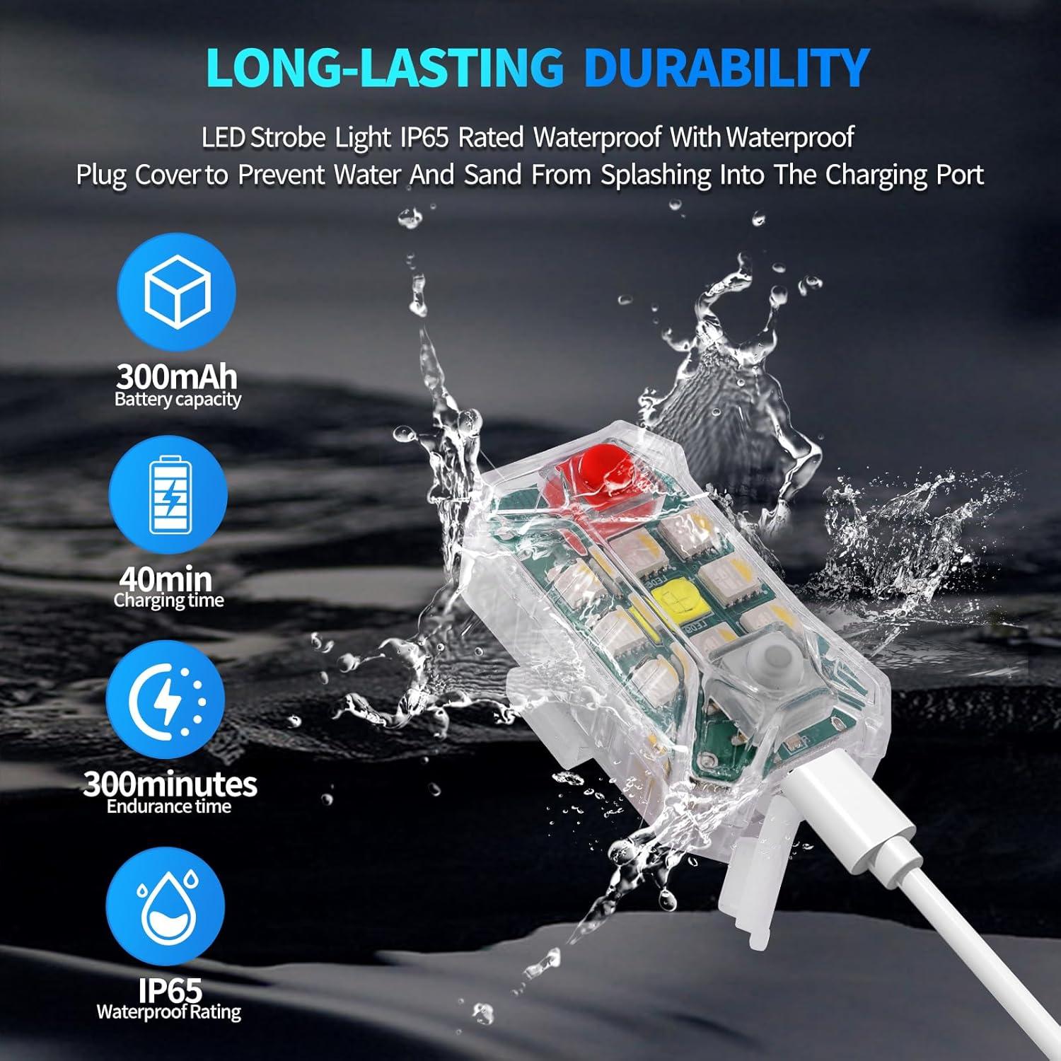 Luz Estroboscópica Mini a Prueba de Agua Egakkan 4PCS