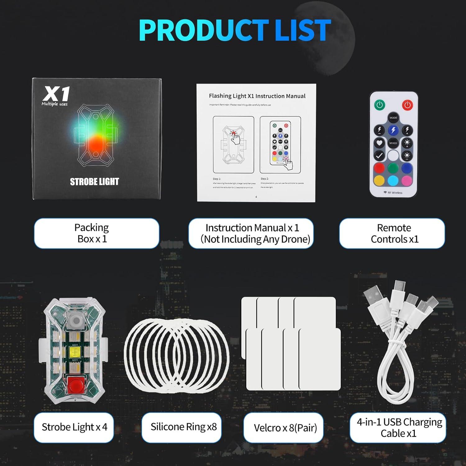 Luz Estroboscópica Mini a Prueba de Agua Egakkan 4PCS