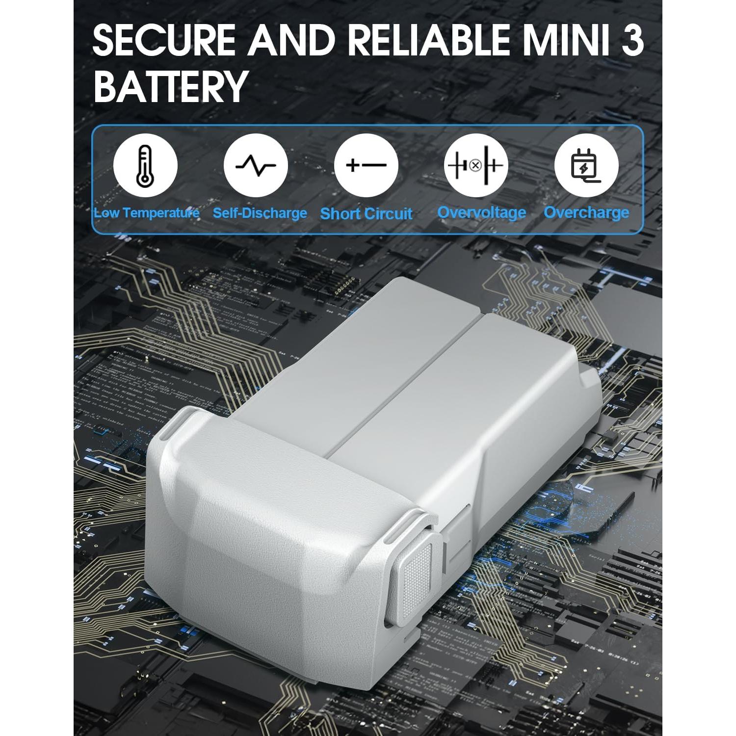 Baterías de Vuelo Inteligentes 3850mAh Anegine para DJI Mini 3/4 Pro