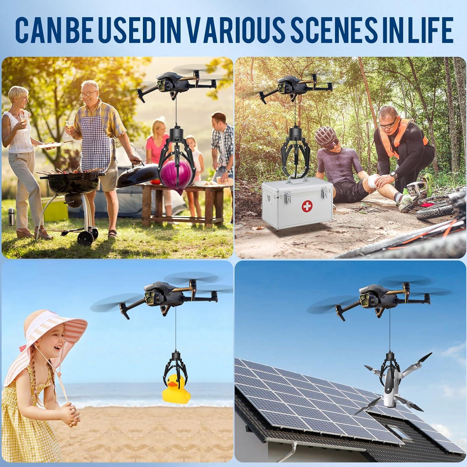 Garra Mecánica para Drone Amanely TF381 - Control Remoto 1km