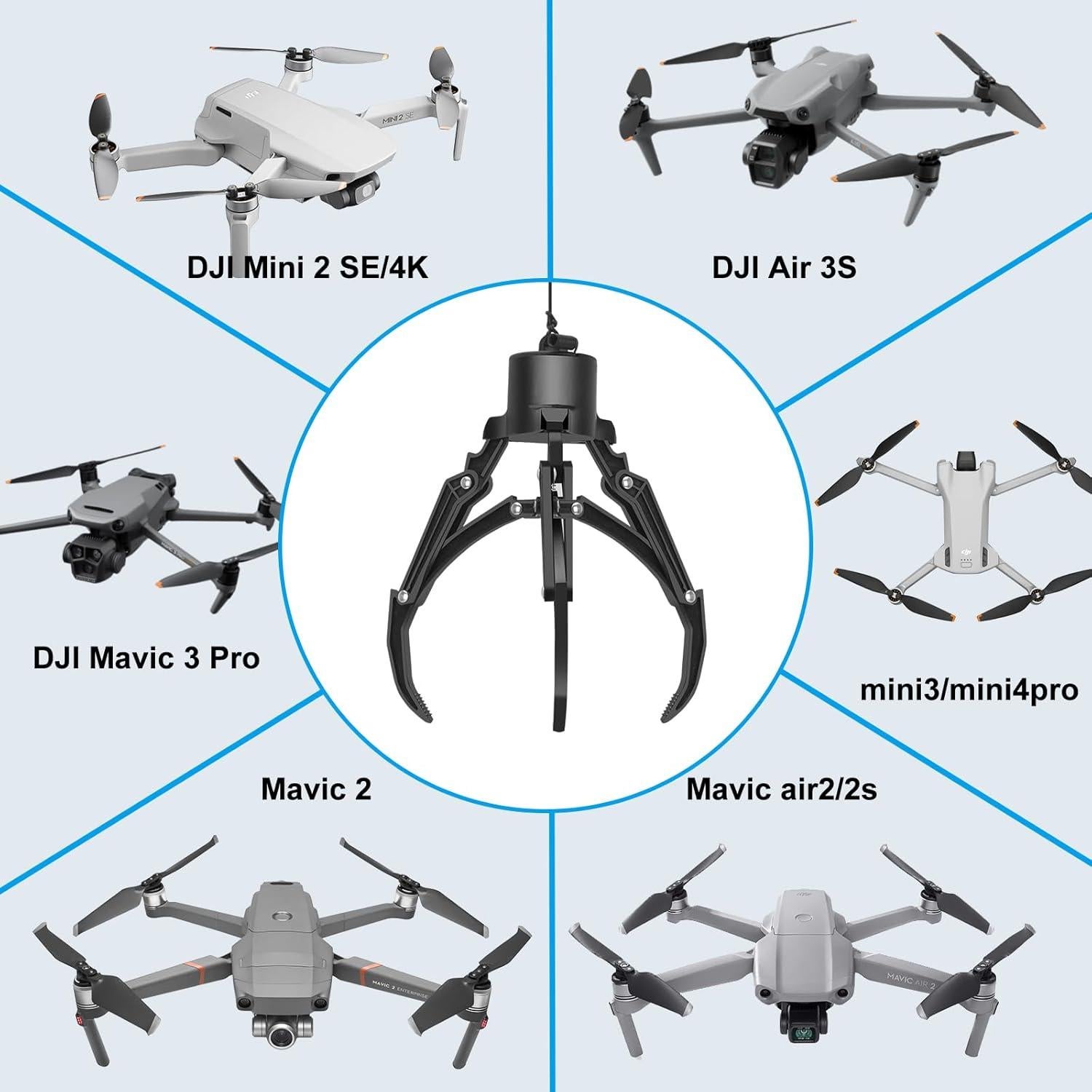 Garra Mecánica para Drone Amanely TF381 - Control Remoto 1km