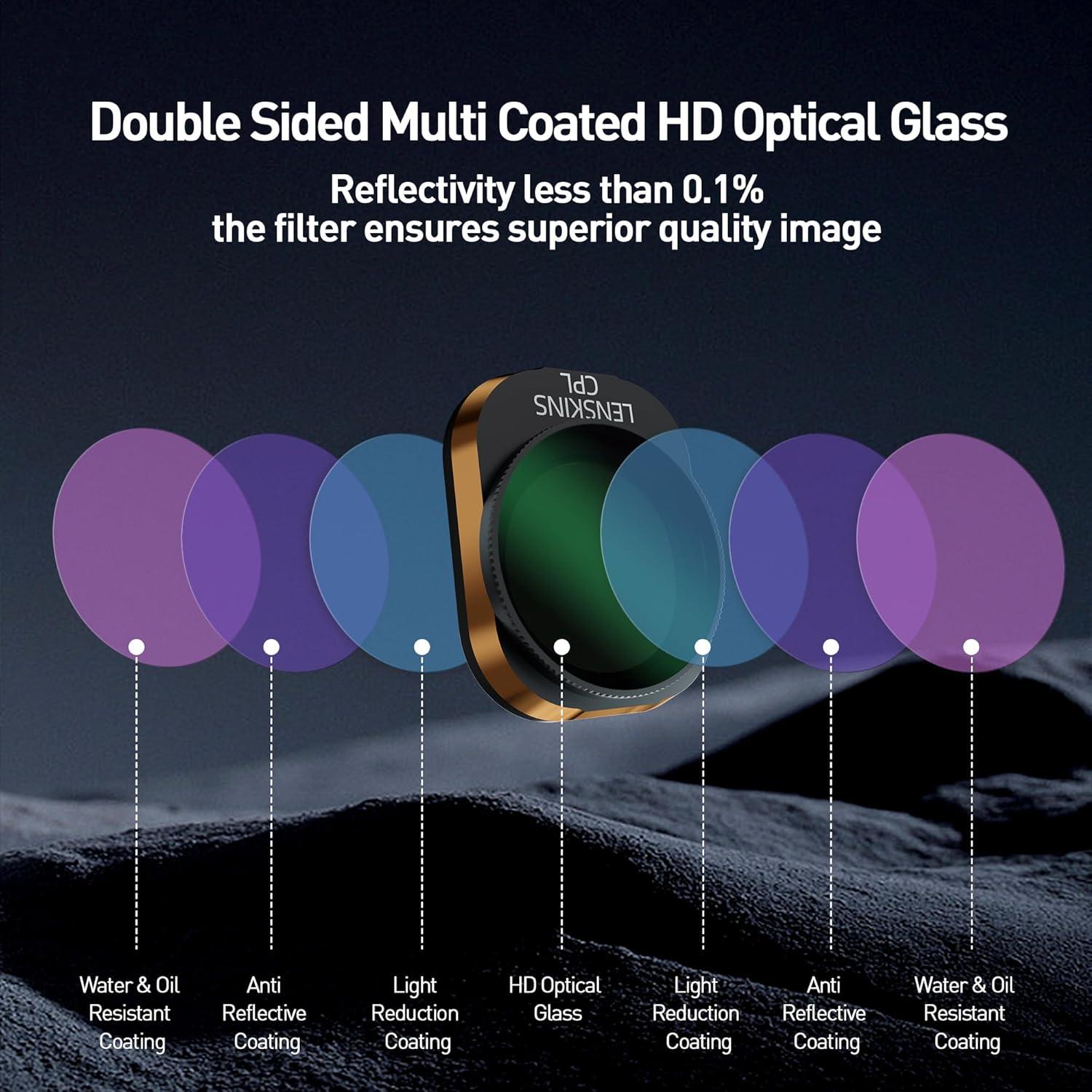 Juego de Filtros ND y CPL LENSKINS para DJI Mini 4 Pro