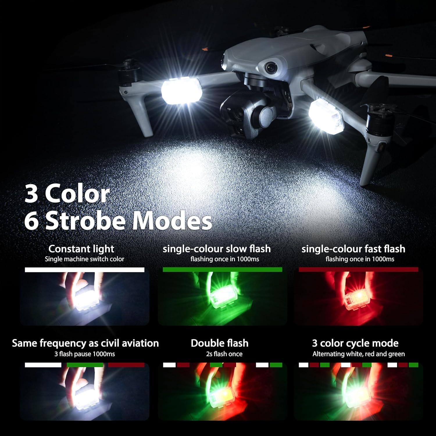Luz Estroboscópica STARTRC PHOTO para Drones - 2 PCS, 5 Modos