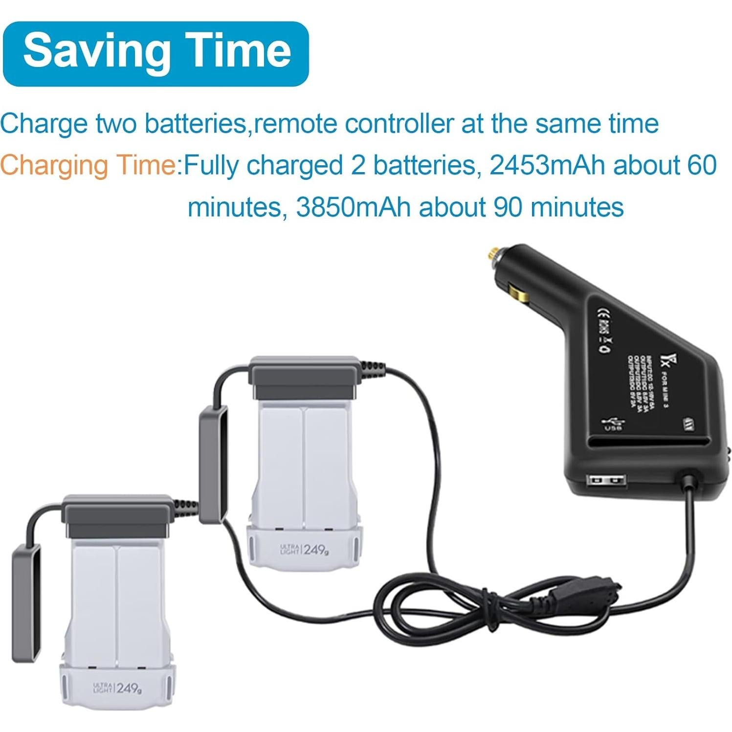 Cargador de batería Hanatora 3 en 1 para DJI Mini 4/3 Pro