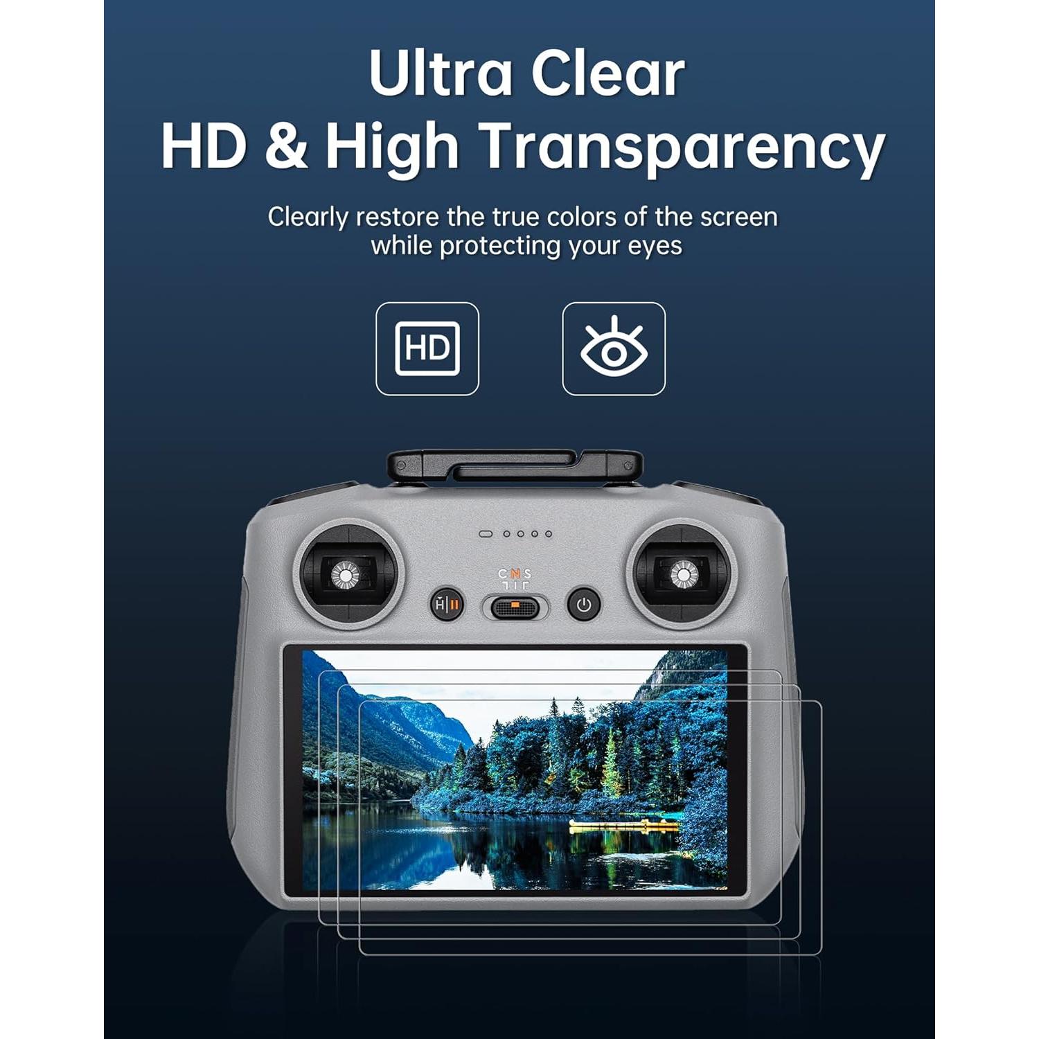 Paquete de 3 Protectores de Pantalla Vidrio Templado DJI RC/RC2