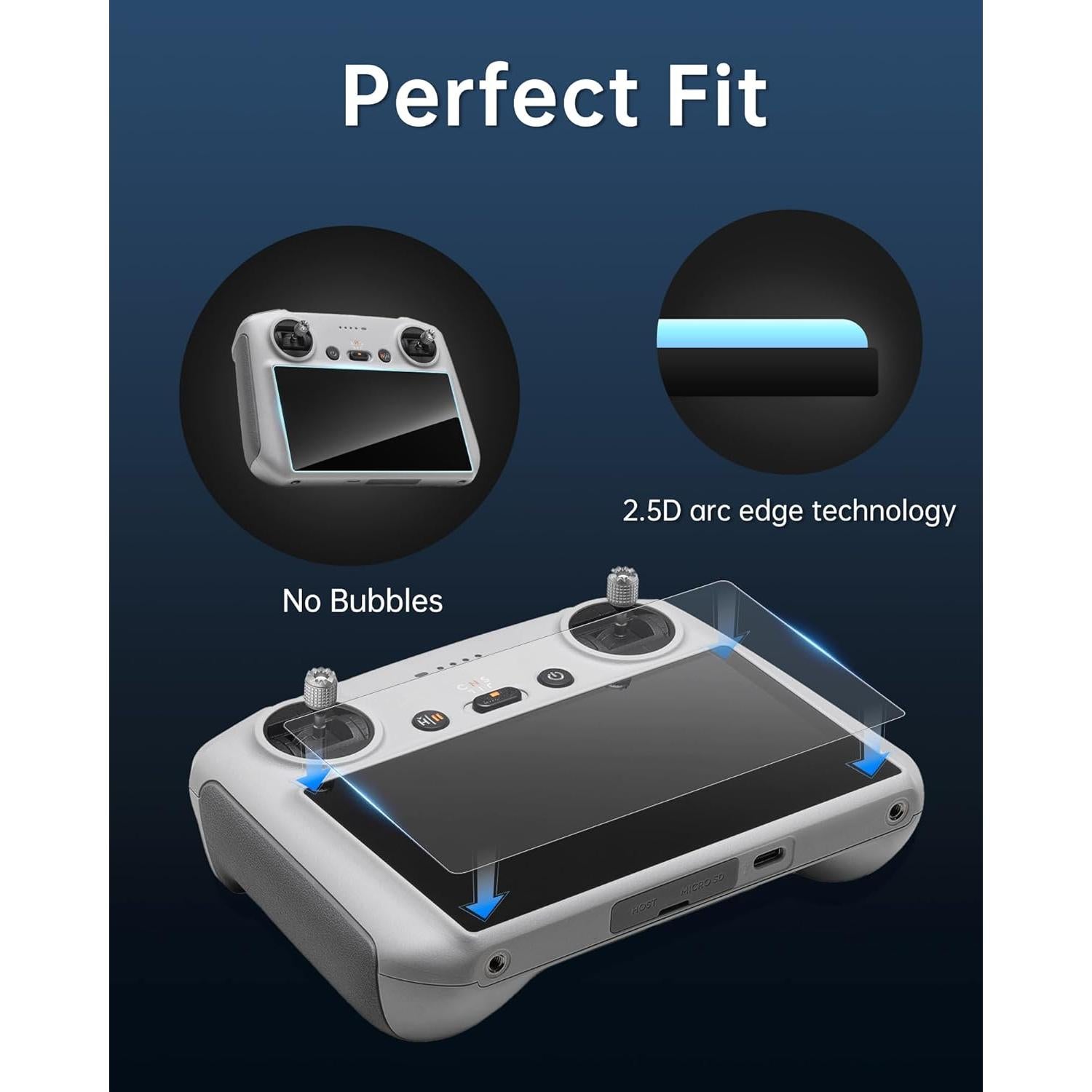 Paquete de 3 Protectores de Pantalla Vidrio Templado DJI RC/RC2