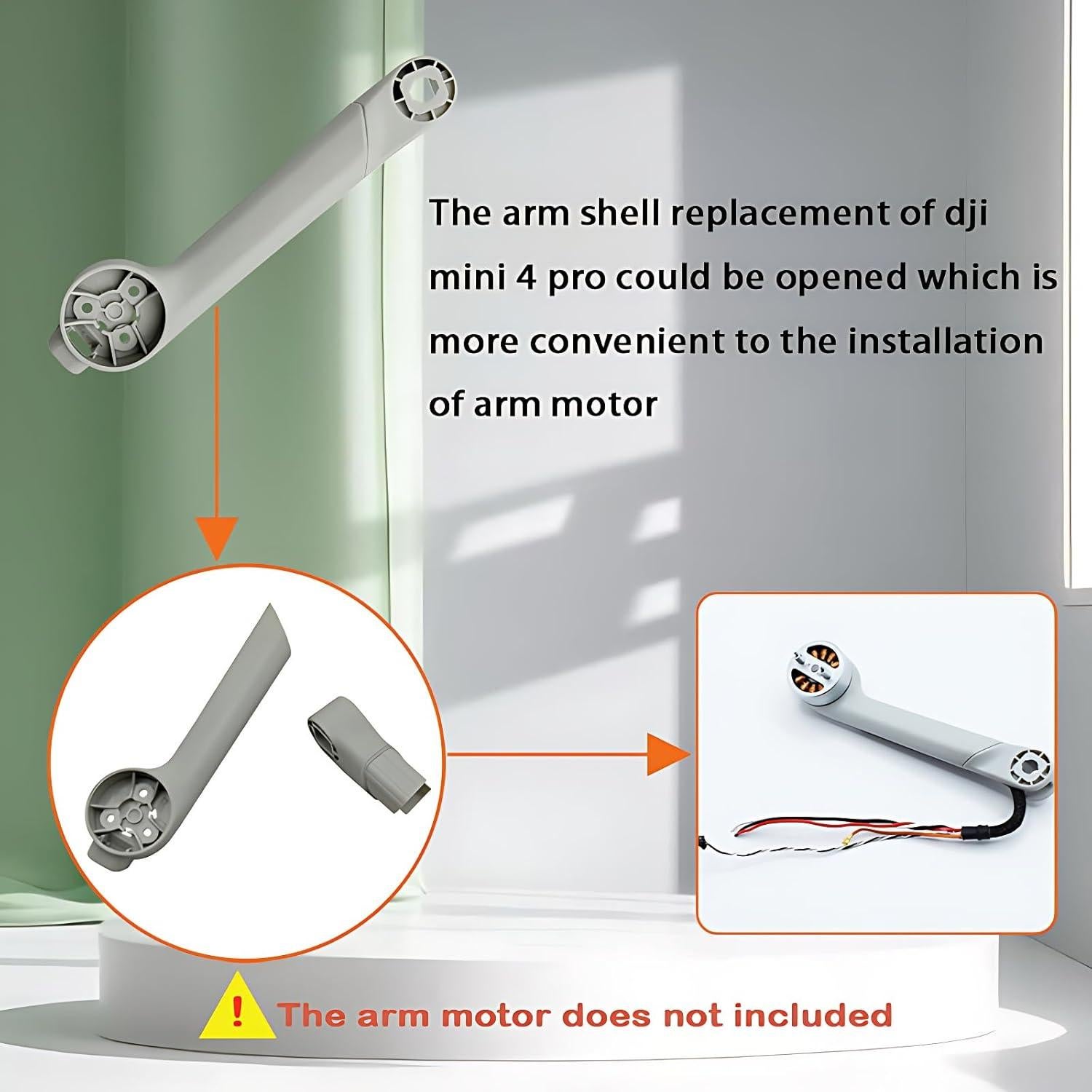 Cubierta de brazo trasero izquierdo ZWLLKJGS para Dji Mini 4 Pro
