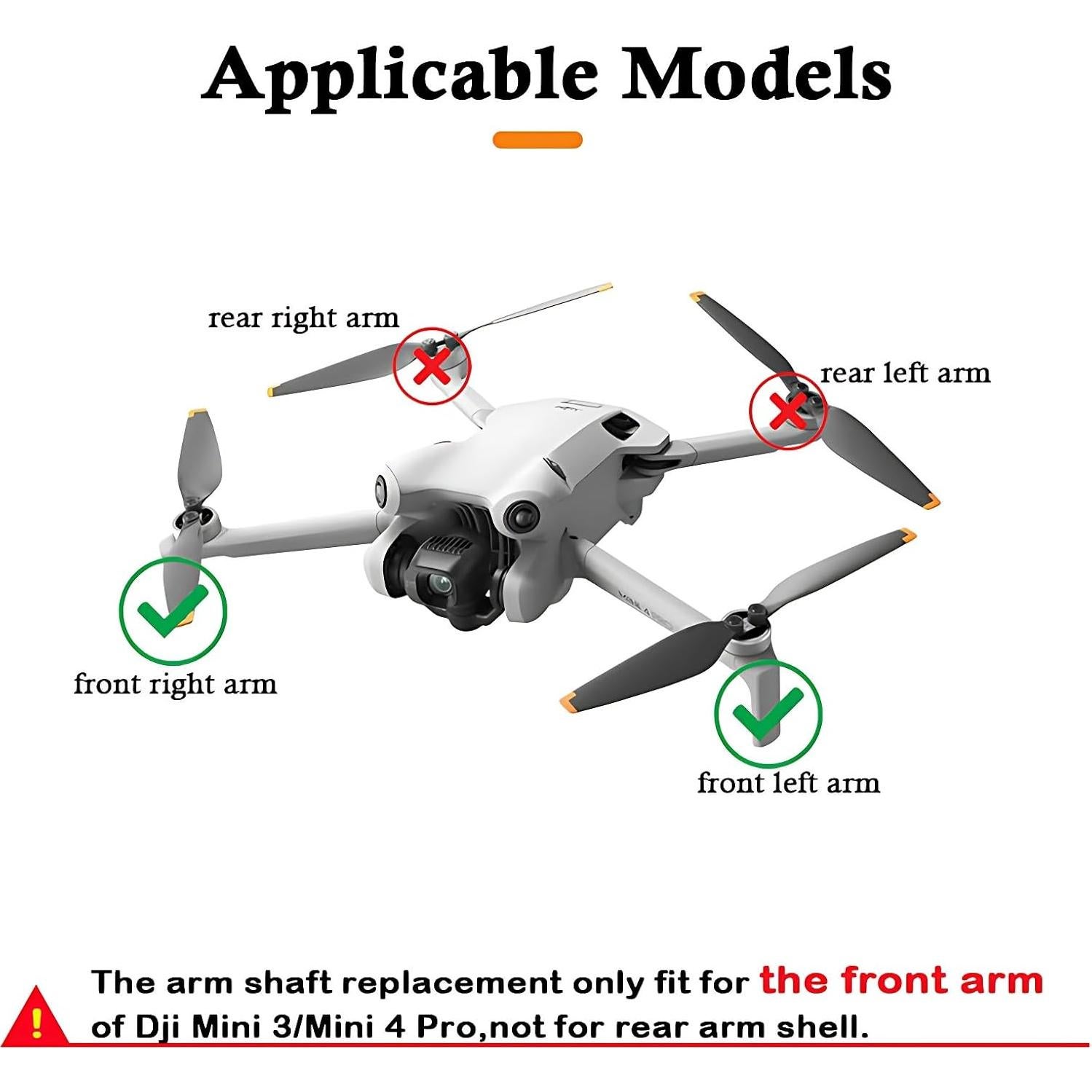 Eje de Brazo Frontal Reemplazo DJI Mini 4 Pro y Mini 3