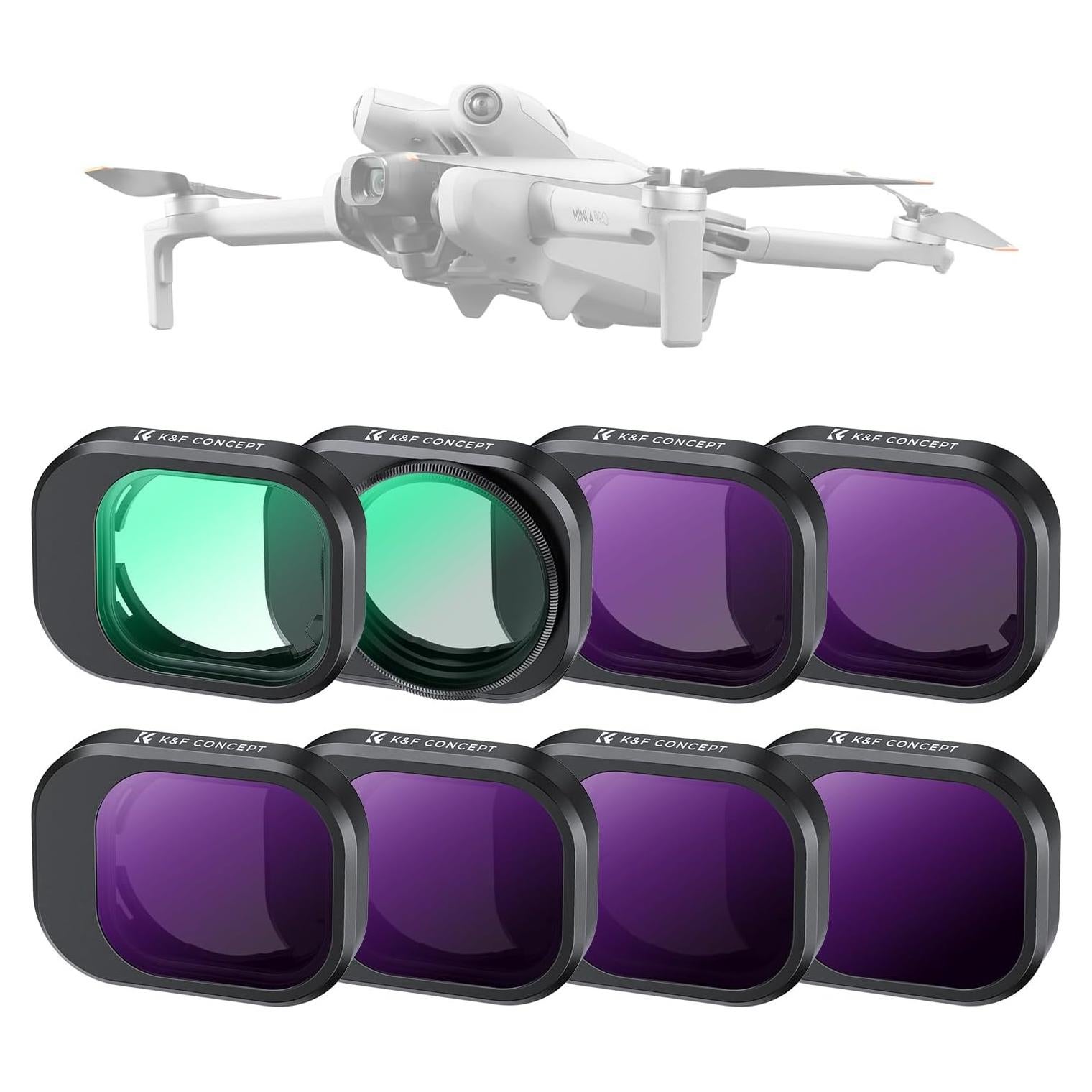 Set de Filtros K&F Concept para DJI Mini 4 Pro - 8 Piezas