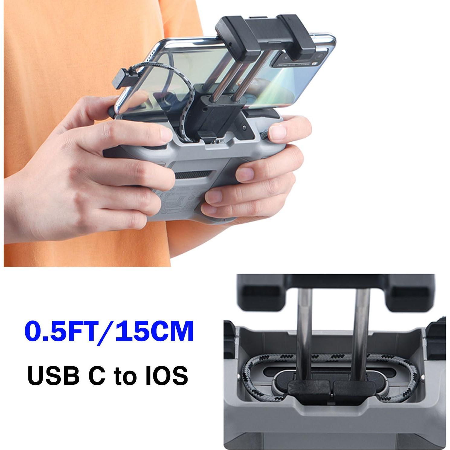 Cable USB C a iOS 15cm para Control Remoto DJI - DRSEOO