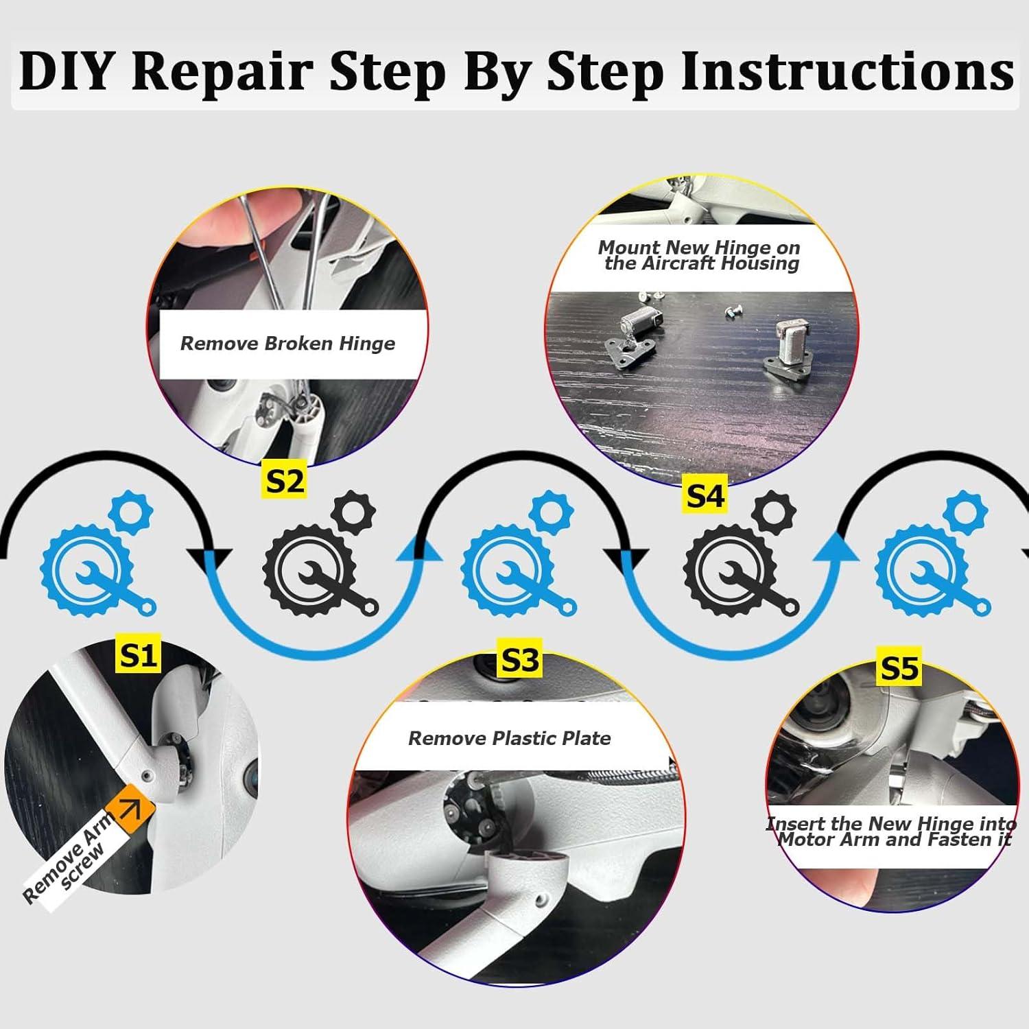 Bisagras Pivotantes Reforzadas iMusk para DJI Mini 3/4/5 Pro