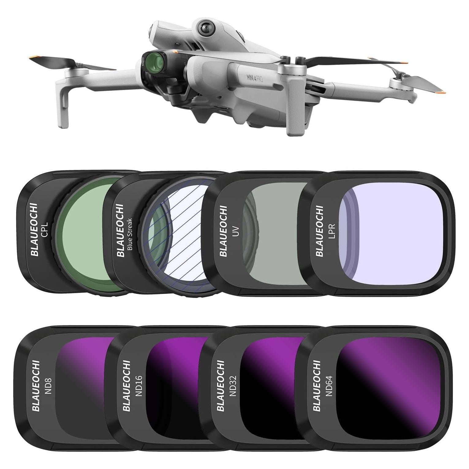 Juego de Filtros ND CPL para Dron DJI Mini 4 Pro - 8 Piezas