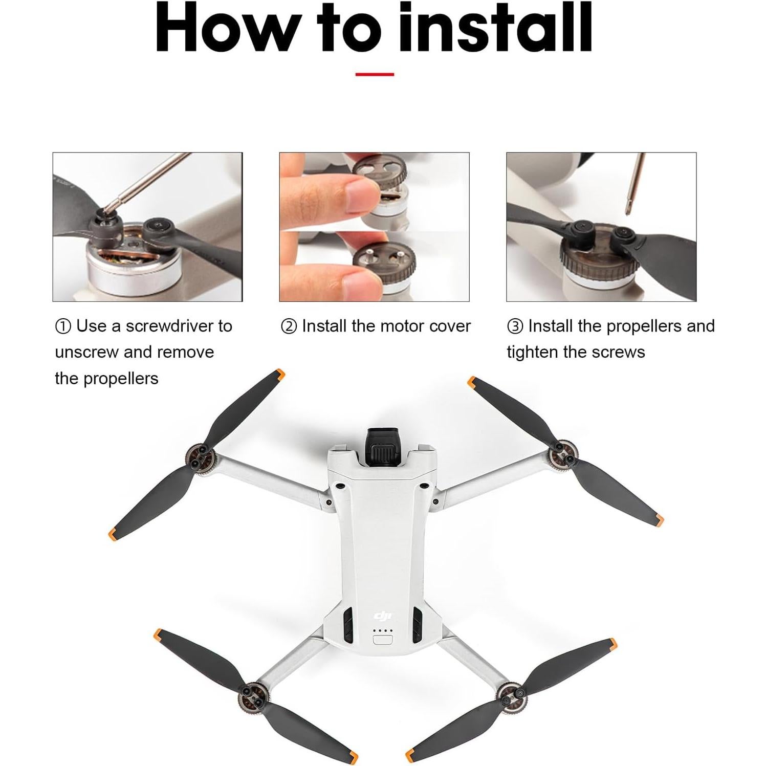 Cubiertas protectoras de motor Sinyutia para DJI Mini 4 Pro - 8 piezas