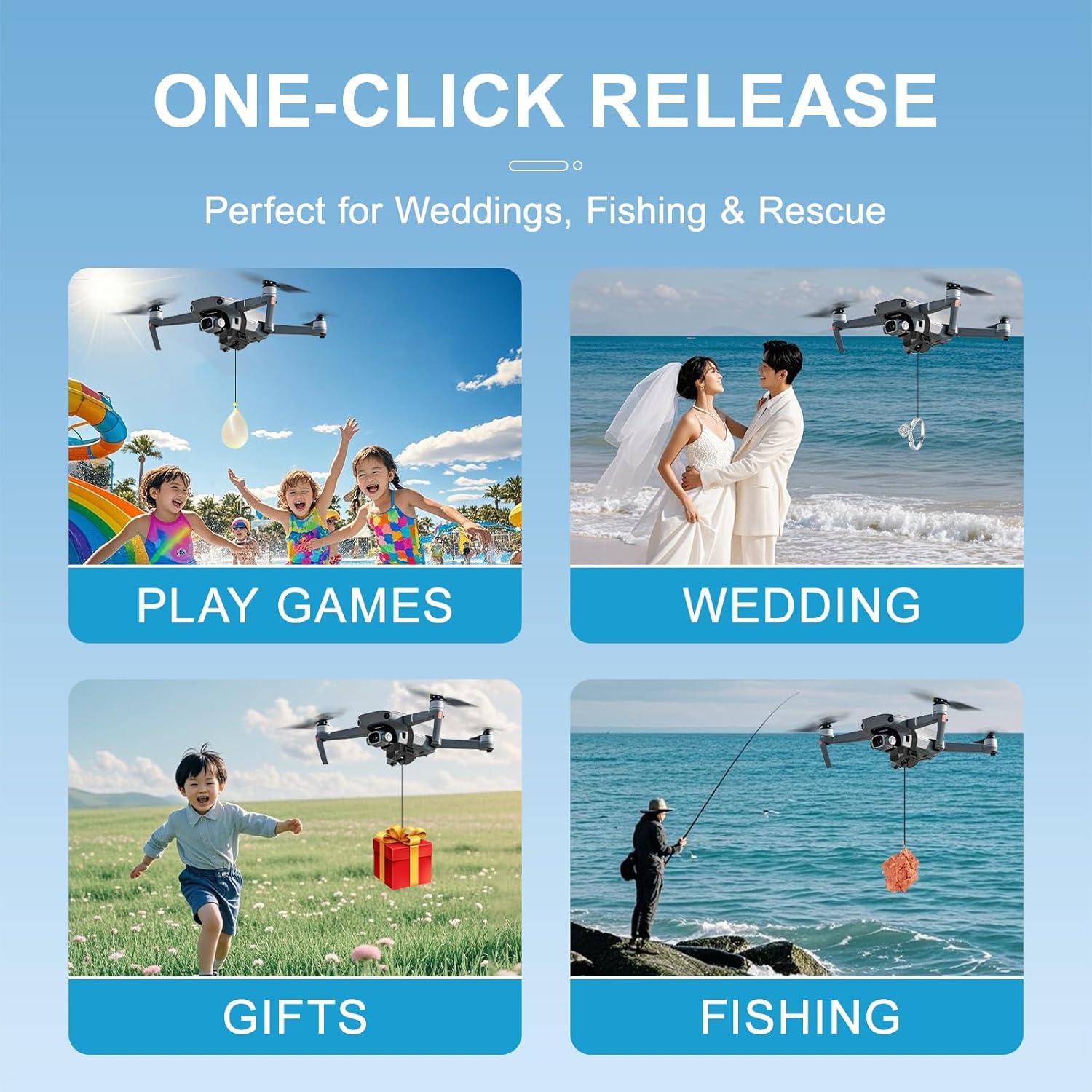 Sistema de Lanzamiento Aéreo Aojudic para Drones - 750g, 1KM