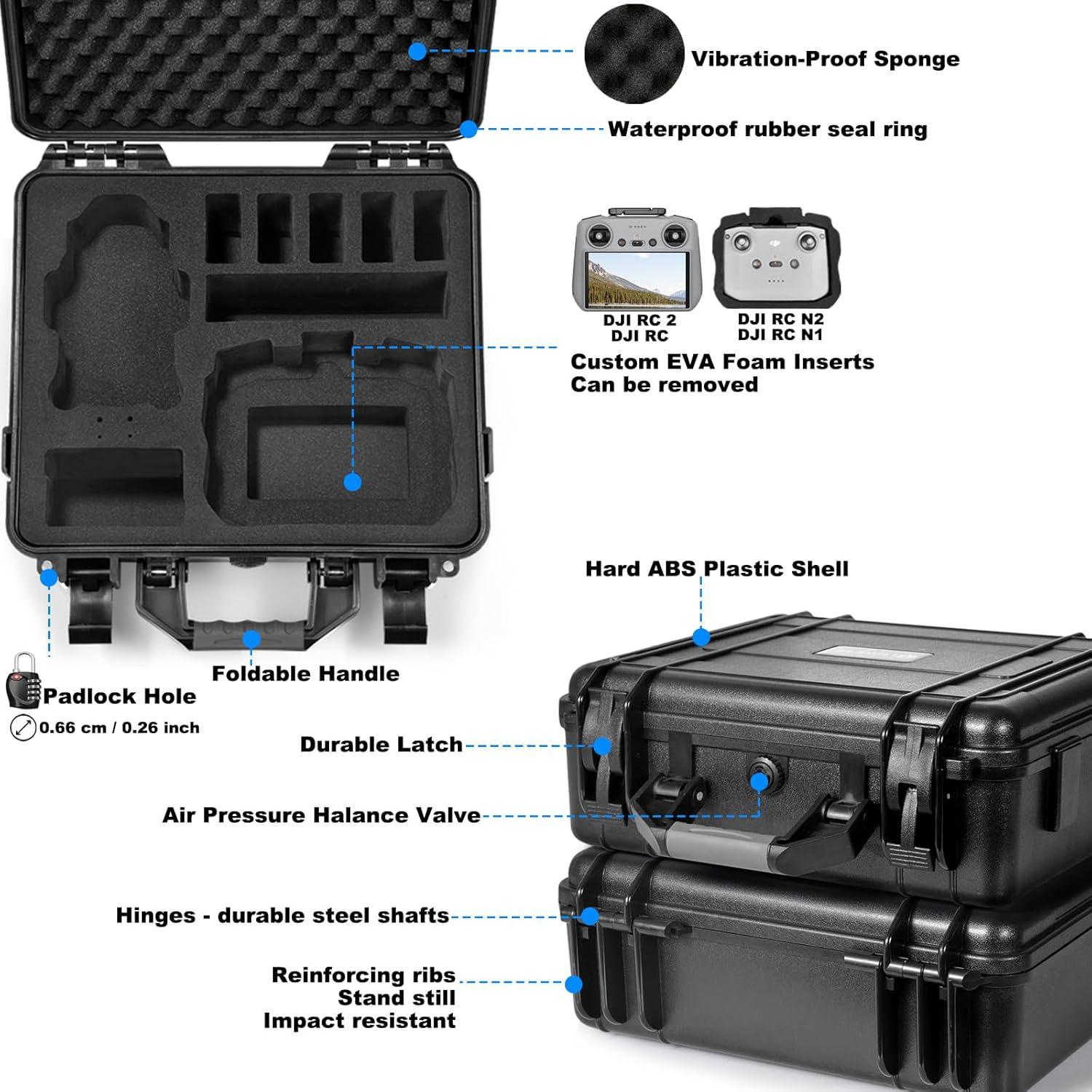 Funda Dura Impermeable Lekufee para Dron DJI Mini 3 Pro y Accesorios