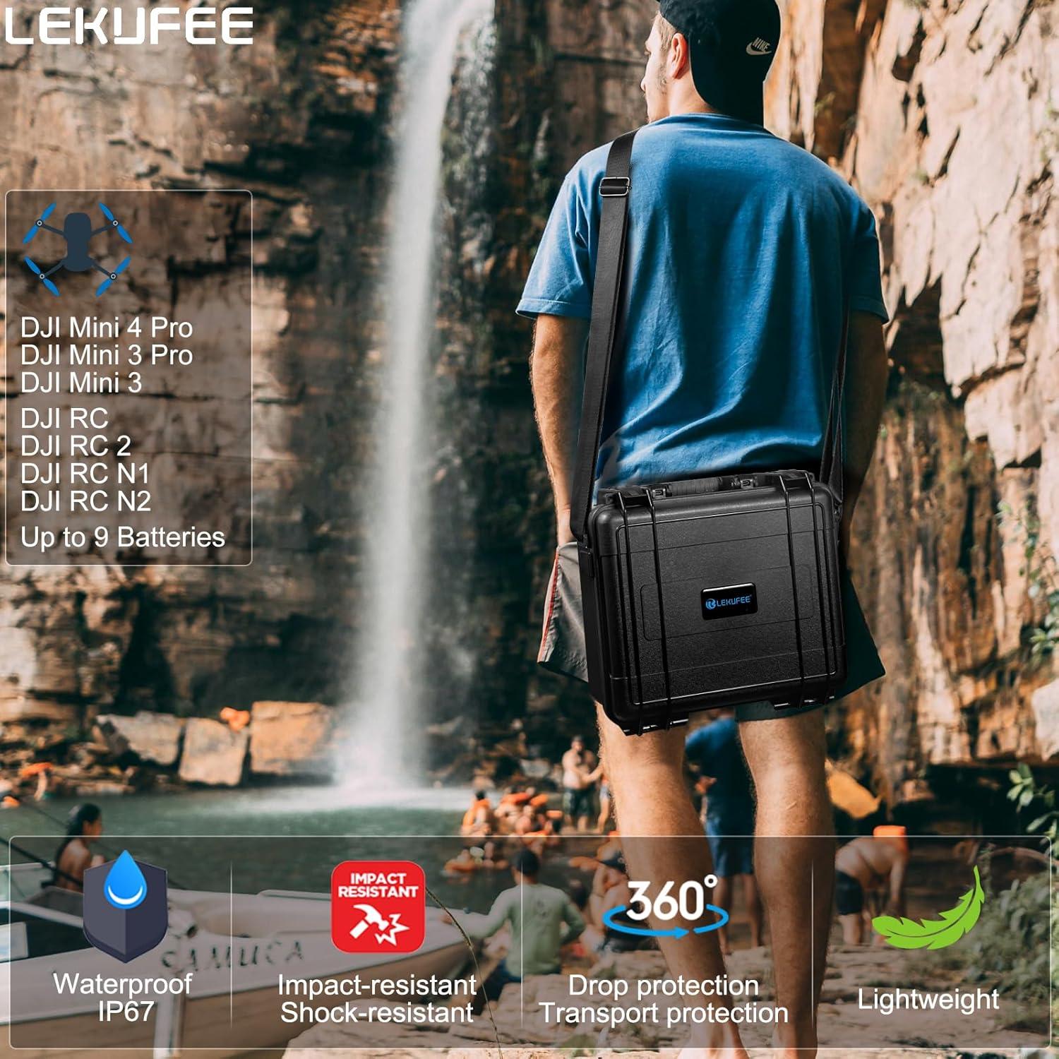 Funda Dura Impermeable Lekufee para Dron DJI Mini 3 Pro y Accesorios